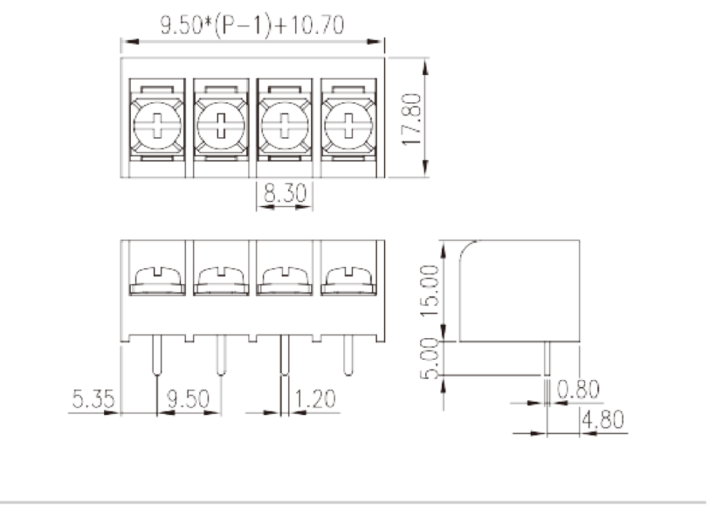 DT-49-B01W-XX — Barrier terminal blocks , Screw connection
