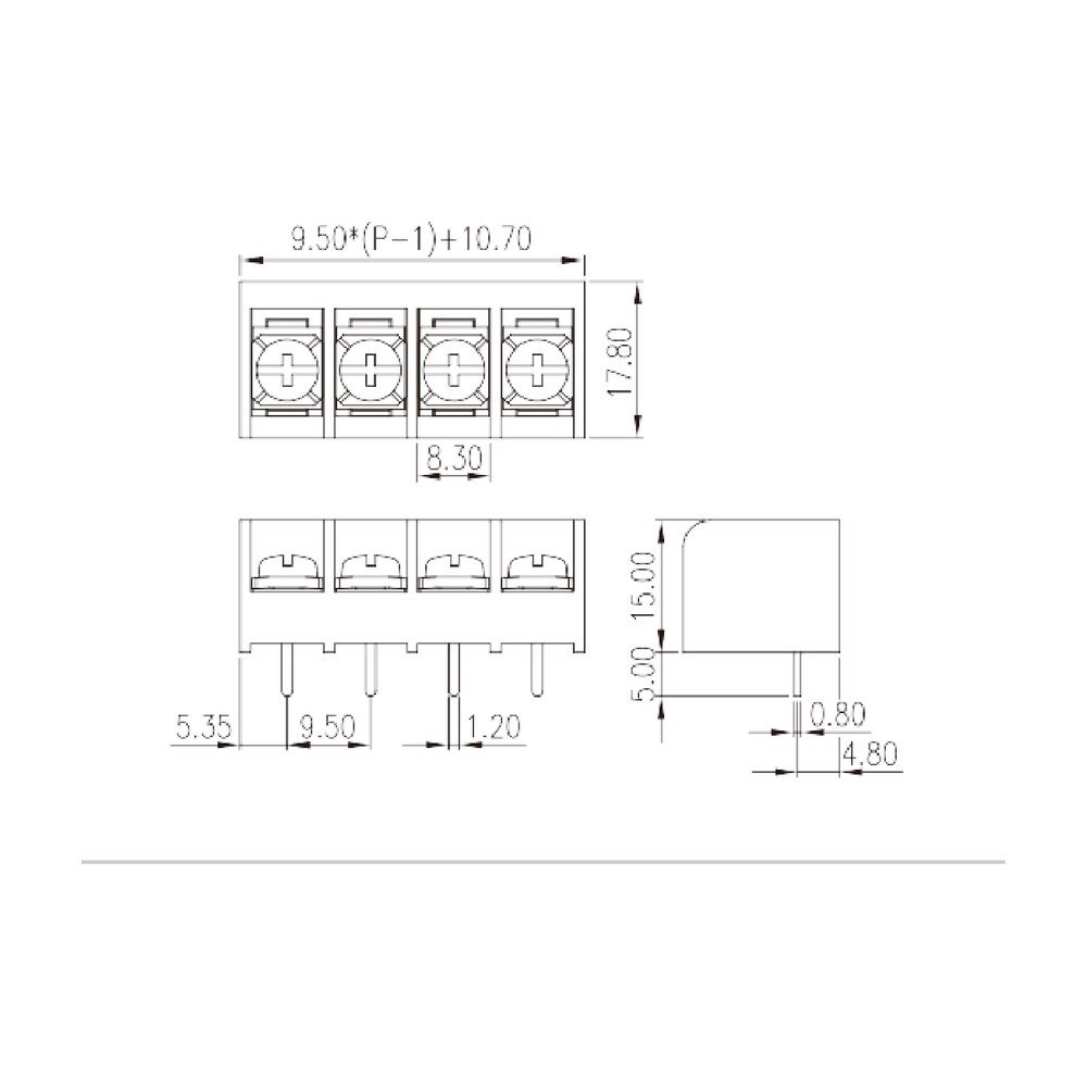 DT-49-B01W-XX — Barrier terminal blocks , Screw connection