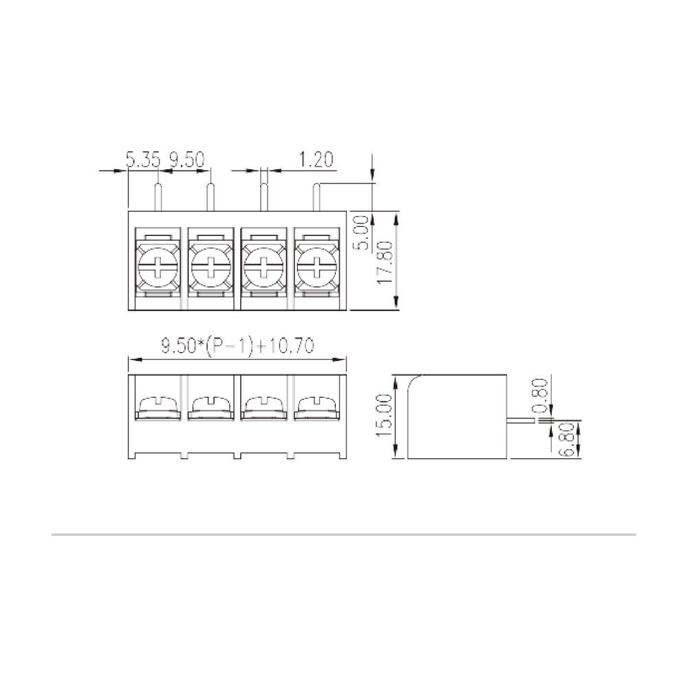 DT-49-B02W-XX — Barrier terminal blocks, Screw connection