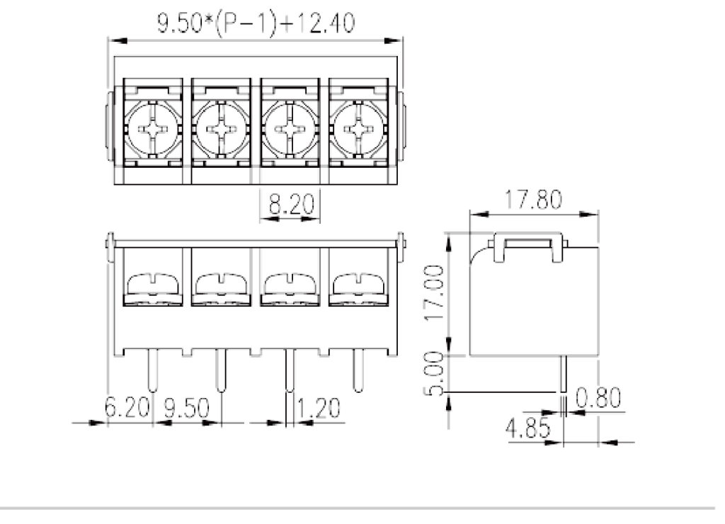 DT-49-C01W-XX — Barrier terminal blocks , Screw connection