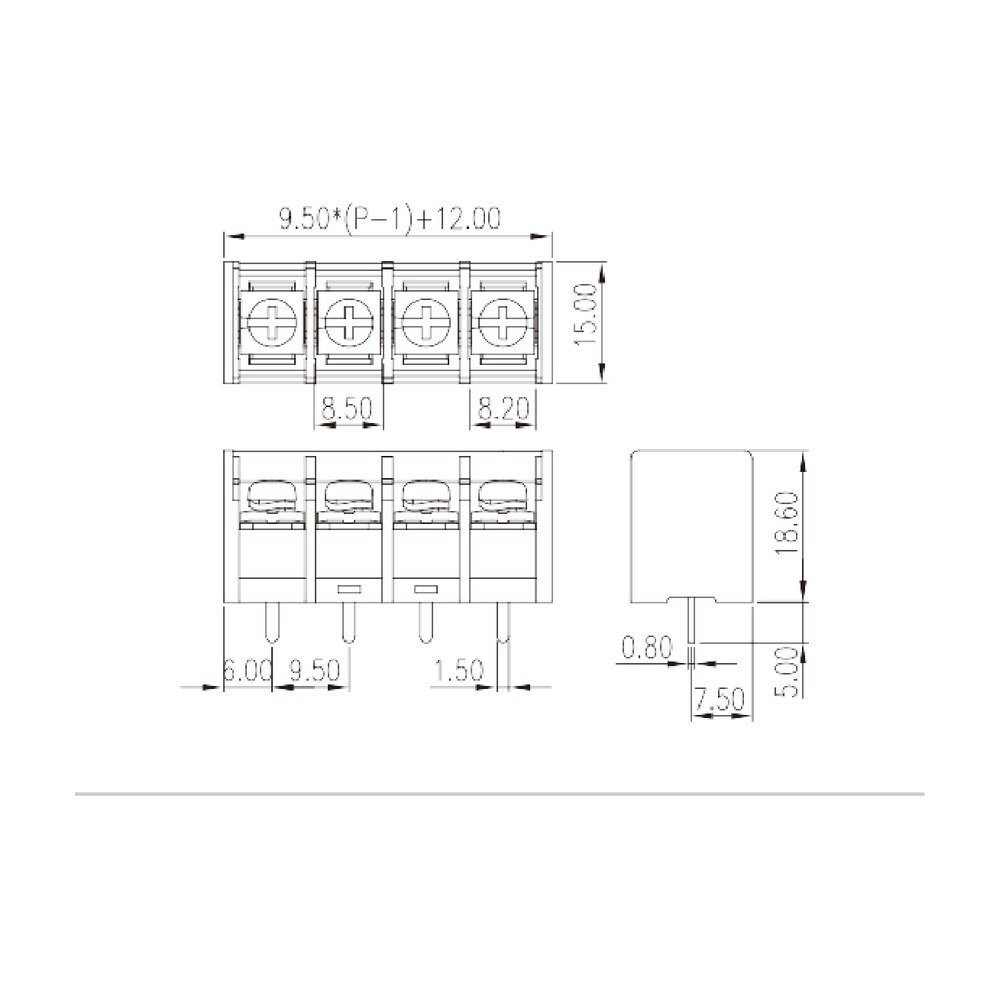 DT-4C-B01W-XX — Barrier terminal blocks , Screw connection