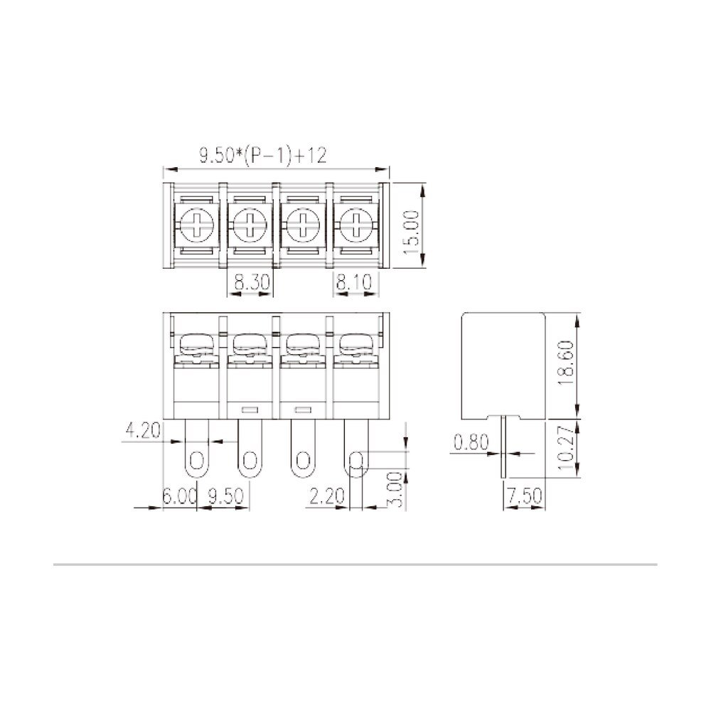 DT-4C-B02W-XX — Barrier terminal blocks , Screw connection