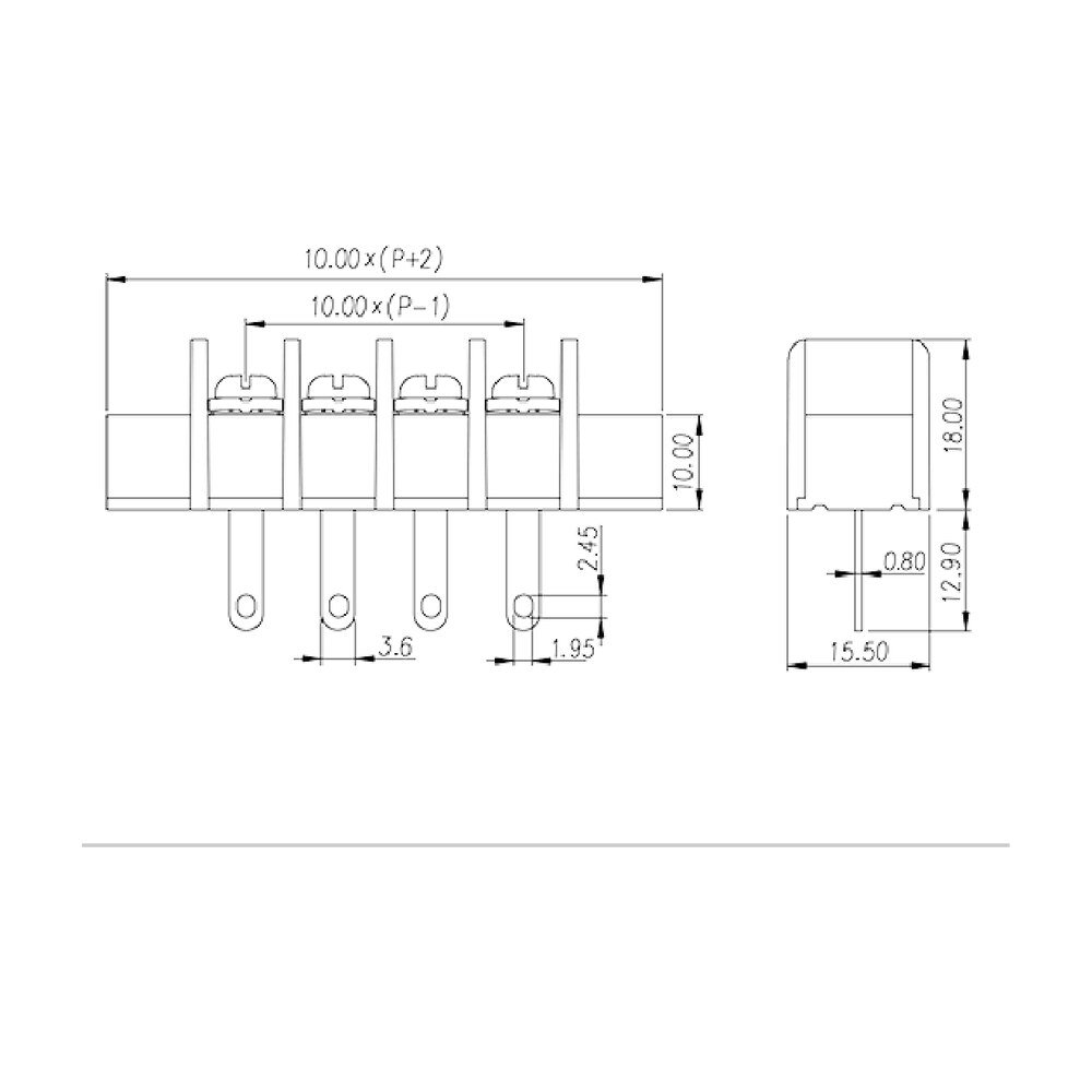 DT-55-A02W-XX — Barrier terminal blocks , Screw connection
