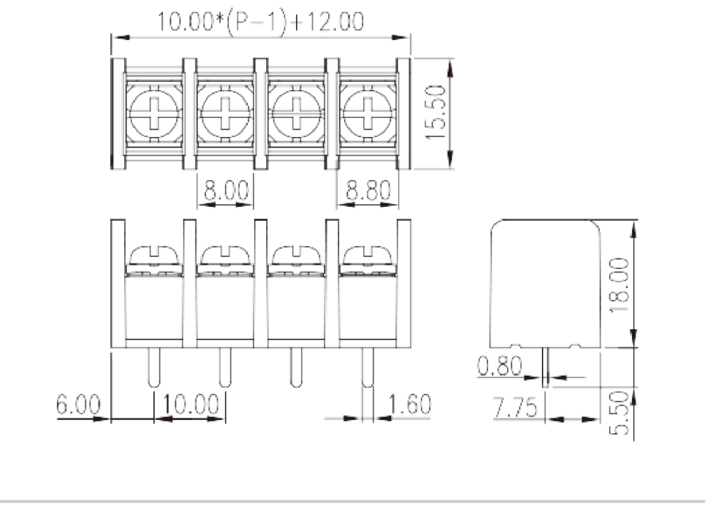 DT-55-B01W-XX — Barrier terminal blocks, Screw connection