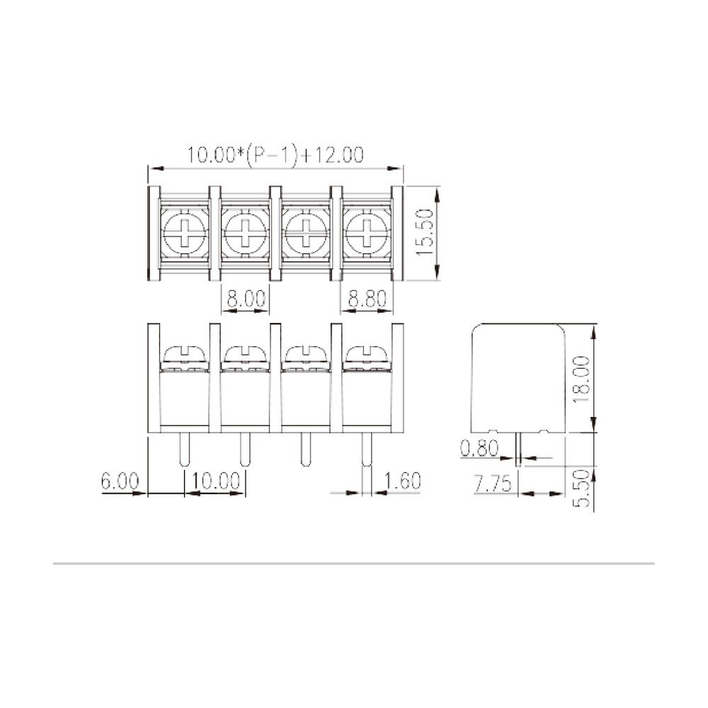 DT-55-B01W-XX — Barrier terminal blocks, Screw connection