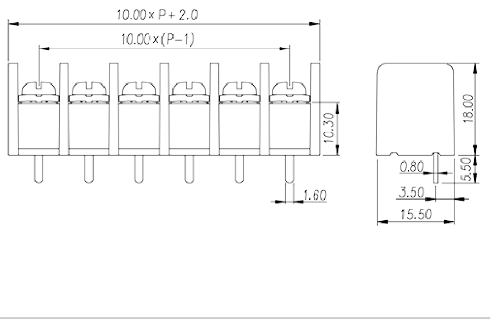DT-55-B06W-XX — Barrier terminal blocks , Screw connection