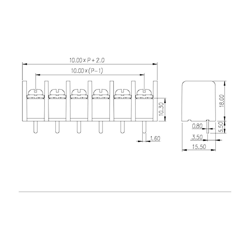 DT-55-B06W-XX — Barrier terminal blocks , Screw connection