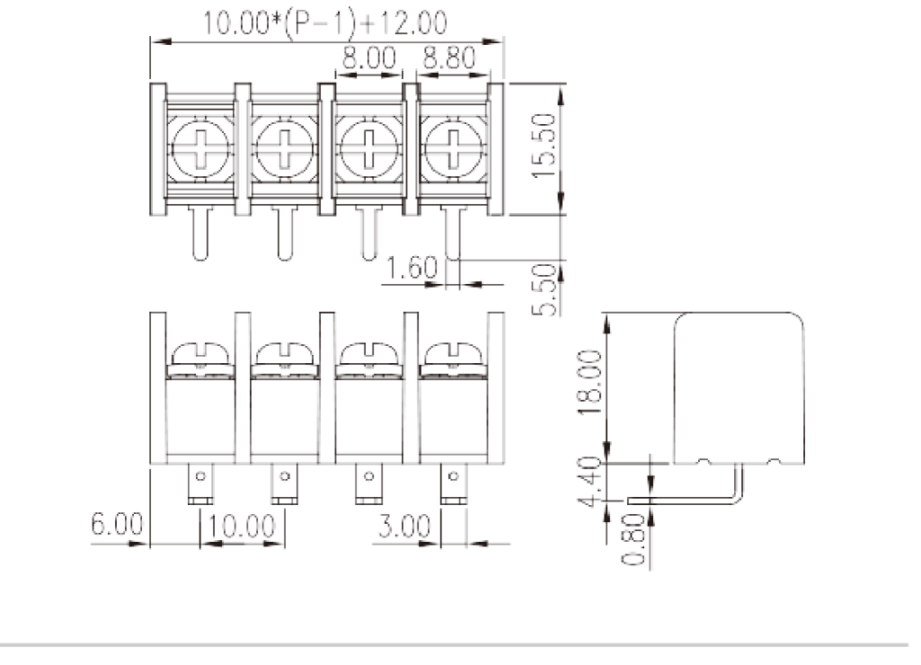 DT-55-B14W-XX — Barrier terminal blocks, Screw connection