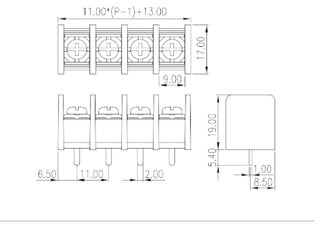 DT-65-B01W-XX — Barrier terminal blocks, Screw connection