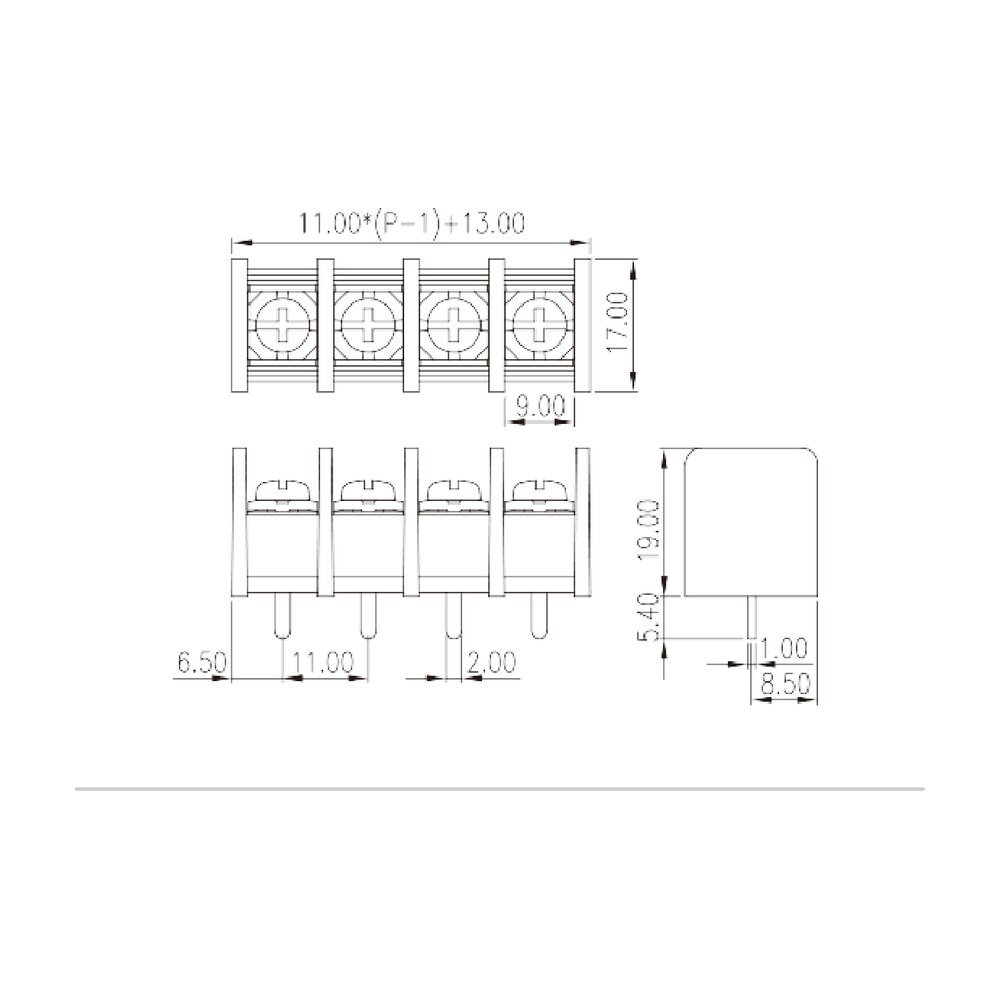 DT-65-B01W-XX — Barrier terminal blocks, Screw connection
