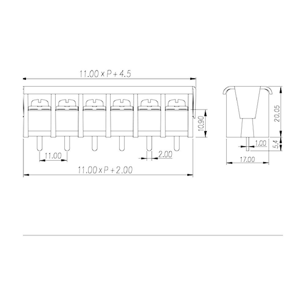 DT-65-C01W-XX — Barrier terminal blocks , Screw connection