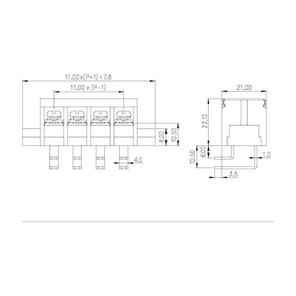 DT-66-A11W-XX — Barrier terminal blocks , Screw connection