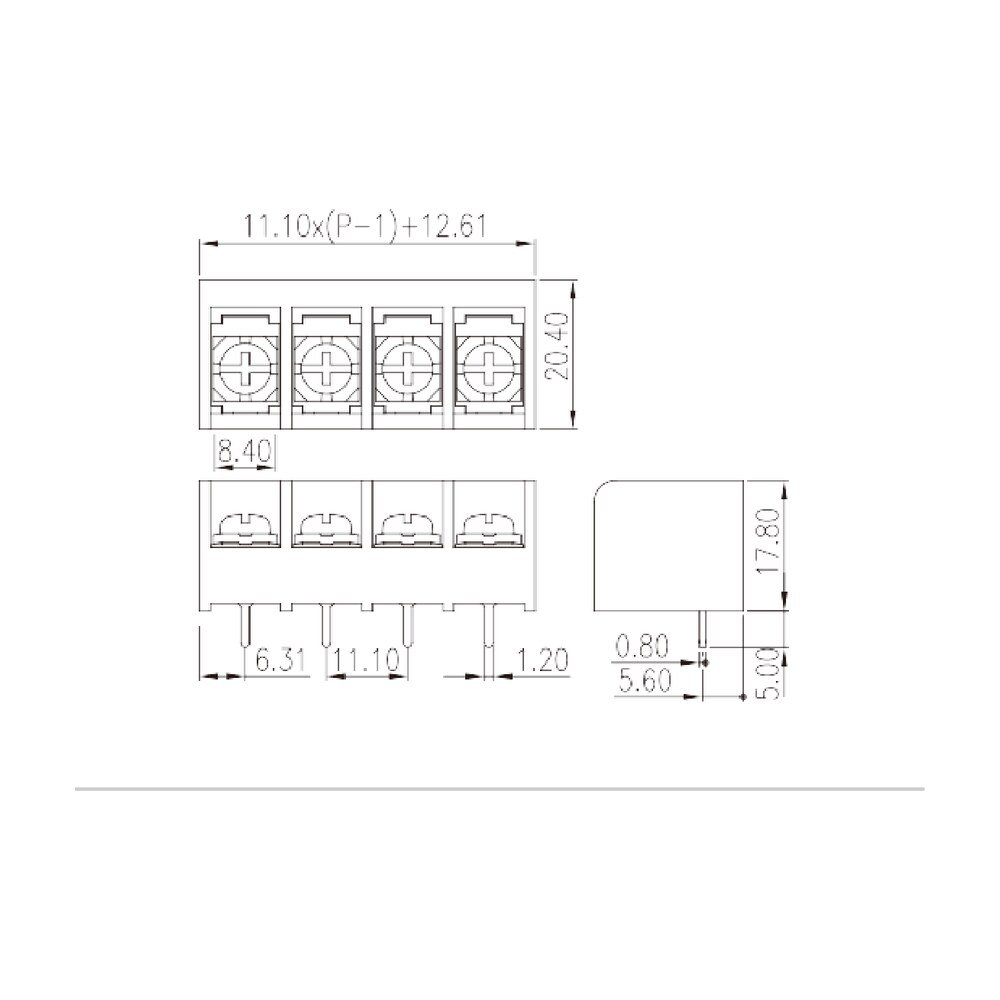 DT-69-B01W-XX — Barrier terminal blocks, Screw connection