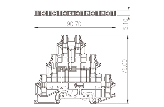 DK2.5N-3L-PE — Grounding Terminal Block, Screw Connection