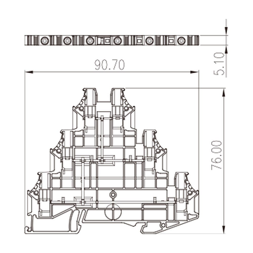 DK2.5N-3L-PV — Three level Feed-Through Terminal Block, Screw Connection