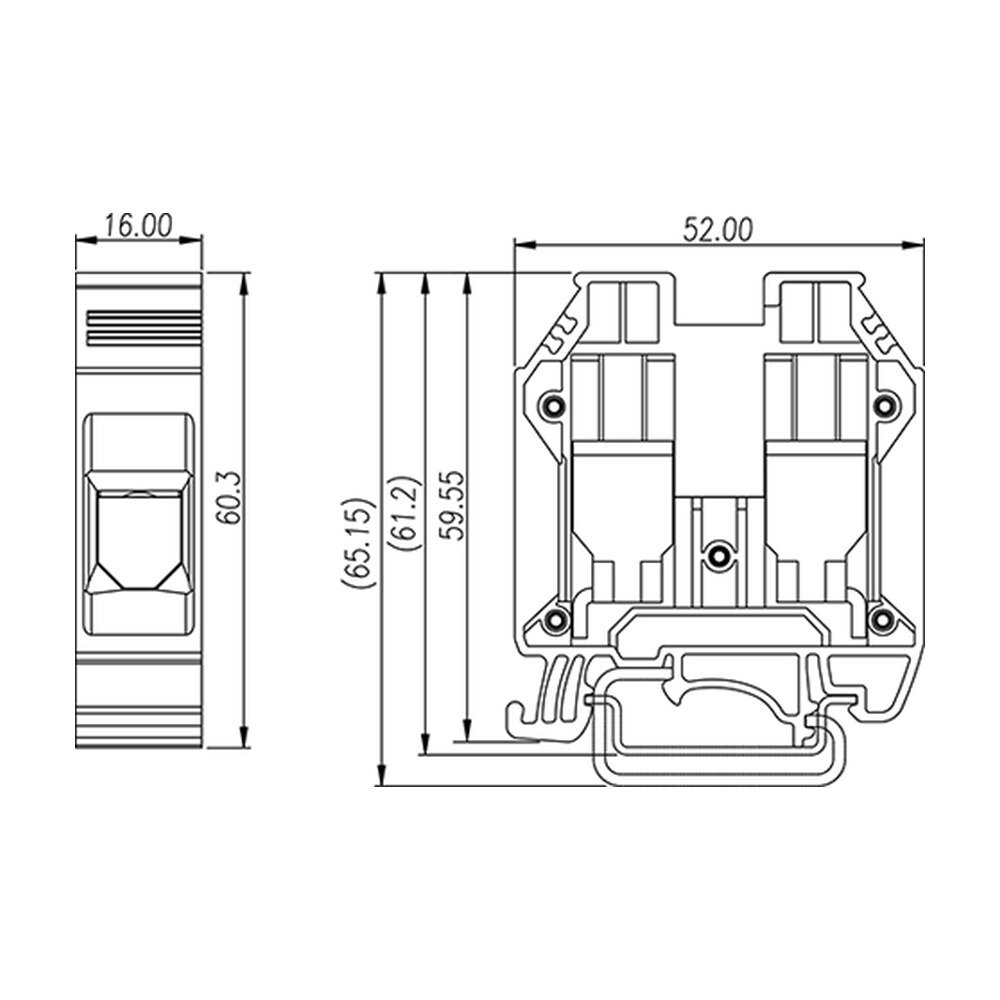 DK35H — DIN rail terminal blocks, Feed through terminal blocks