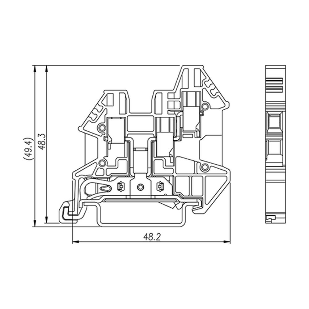 DK4N-TN-PE — DIN rail terminal blocks, Grounding terminal blocks