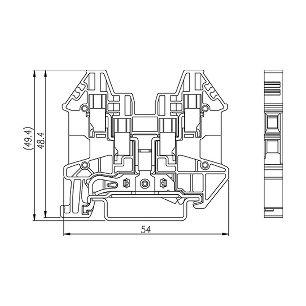 DK4N-TR-PE — DIN rail terminal blocks, Grounding terminal blocks