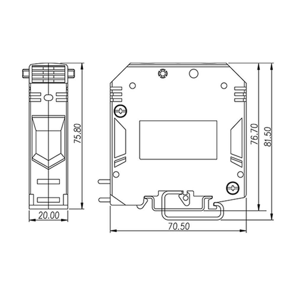 DK50 — DIN rail terminal blocks, Feed through terminal blocks