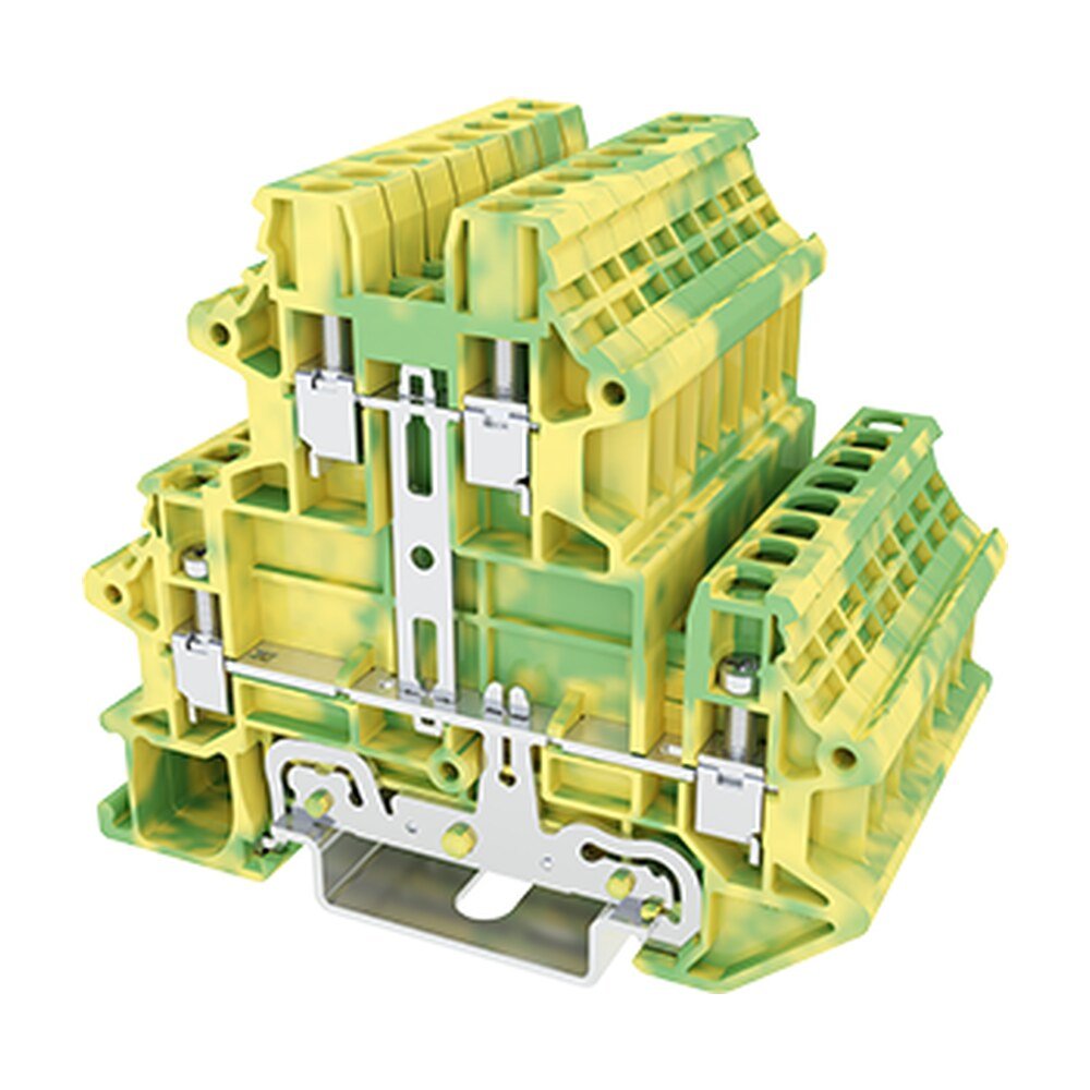 DKK2.5N-PE — DIN rail terminal blocks, Bi level feed,Grounding terminal blocks
