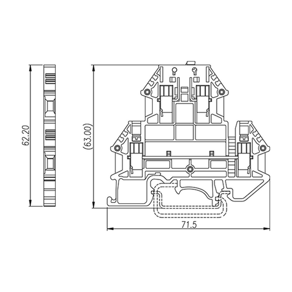 DKK2.5N-TG — DIN rail terminal blocks, Disconnect terminal blocks