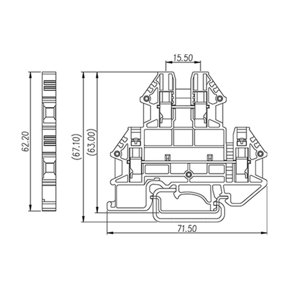 DKK4N — DIN rail terminal blocks, Bi level feed through terminal blocks