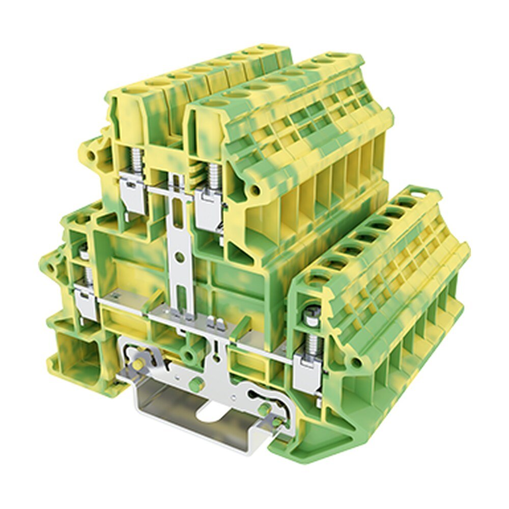 DKK4N-PE — DIN rail terminal blocks, Bi level feed,Grounding terminal blocks