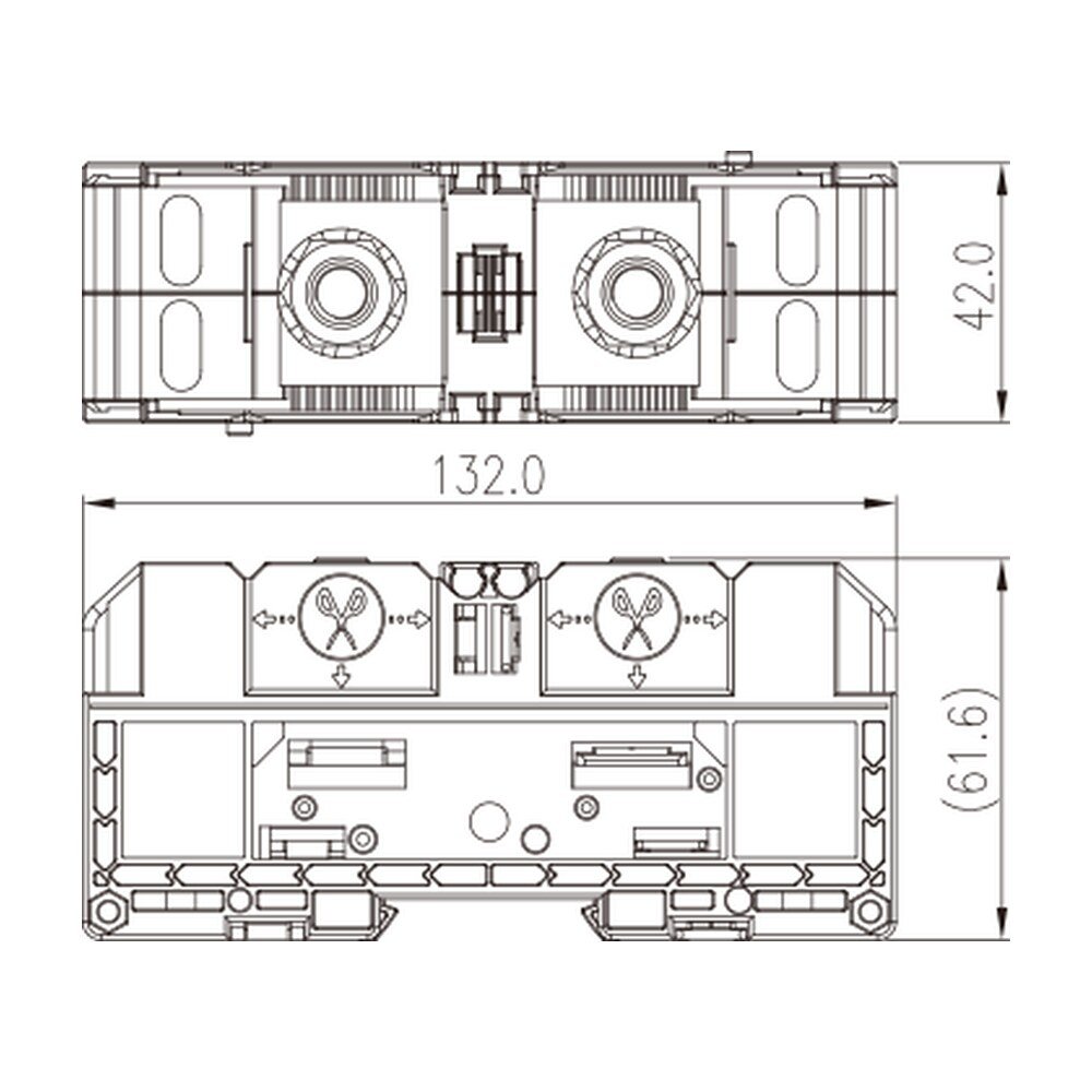 DKM120 — Feed-through Single Level, Stud Connectio
