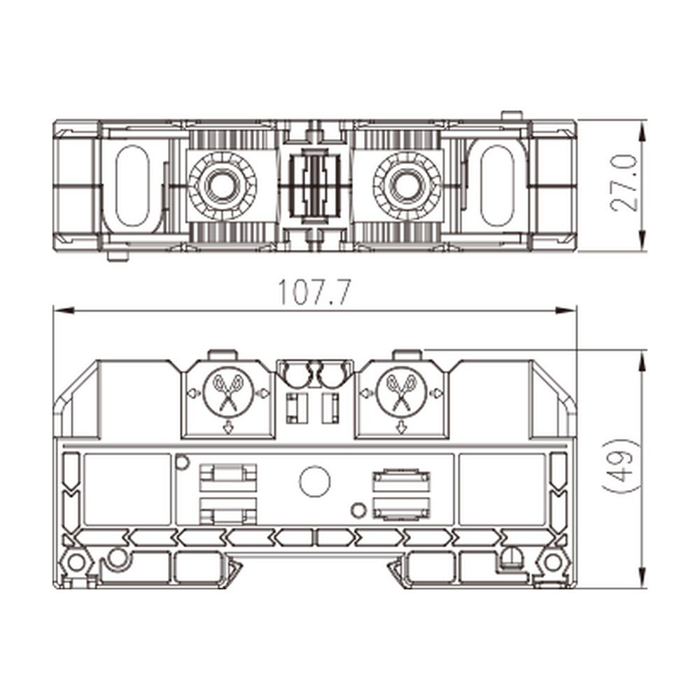 DKM25 — Feed-through Single Level, Stud Connection