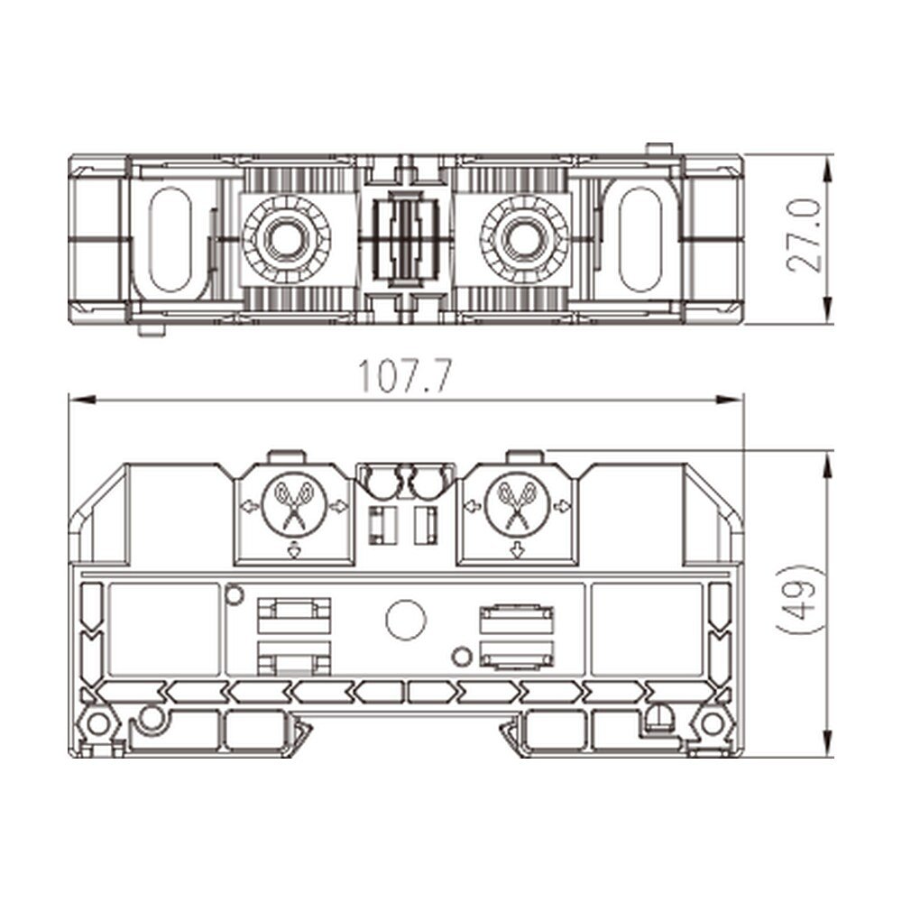 DKM35 — Feed-through Single Level, Stud Connection