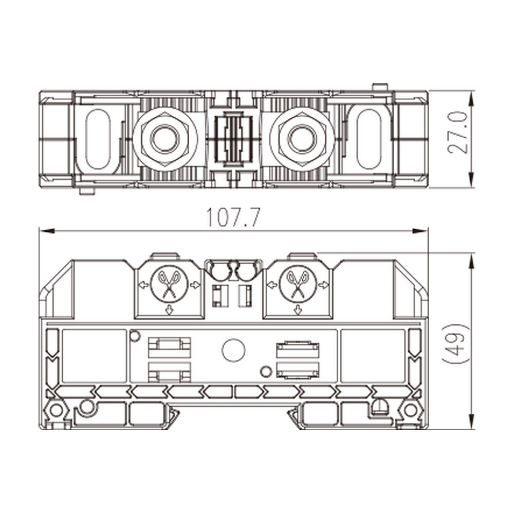 DKM50 — Feed-through Single Level, Stud Connection