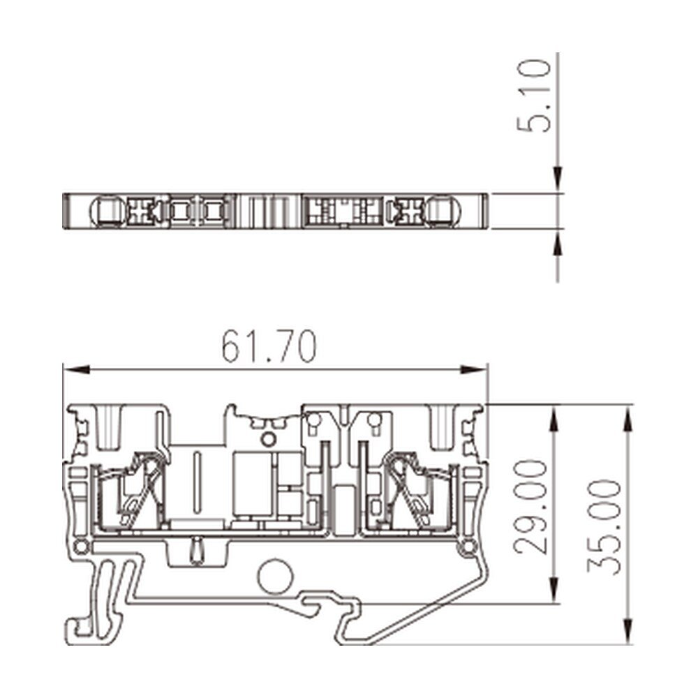 DP2.5N-T — Basic Disconnect Terminal Block, Push-in Design