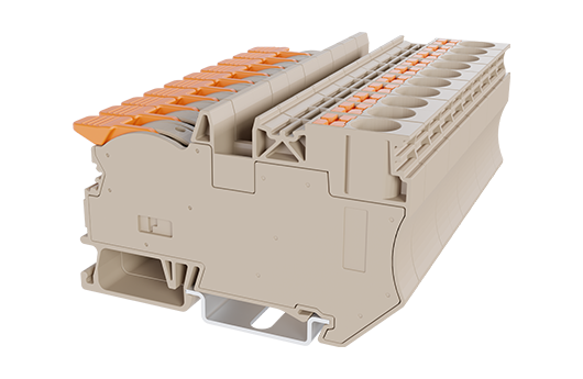 DPH10-DP — Single Level Feed-through Terminal Block, Push-in Design