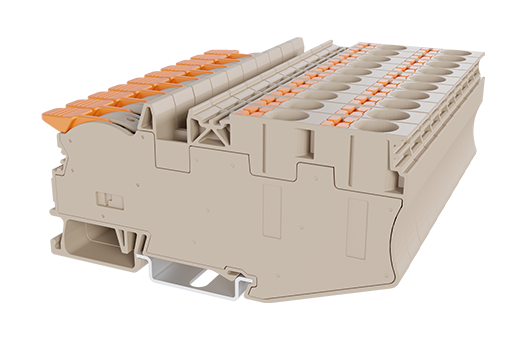 DPH10-DP-TN — Single Level Feed-through Terminal Block, Push-in Design
