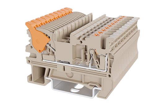 DPH2.5-DP — Single Level Feed-through Terminal Block, Push-in Design