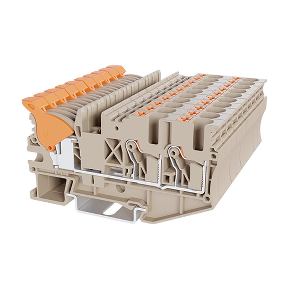 DPH6-DP-TN — Single Level Feed-through Terminal Block, Push-in Design