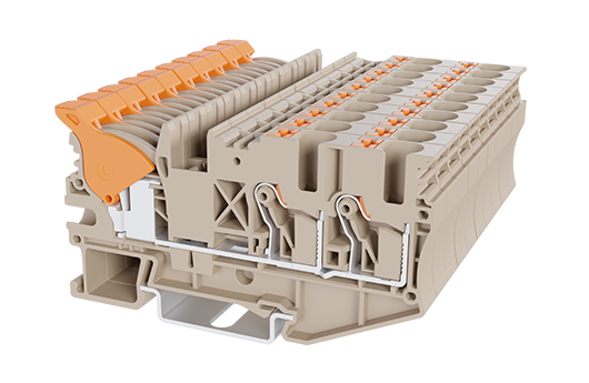 DPH6-DP-TN — Single Level Feed-through Terminal Block, Push-in Design