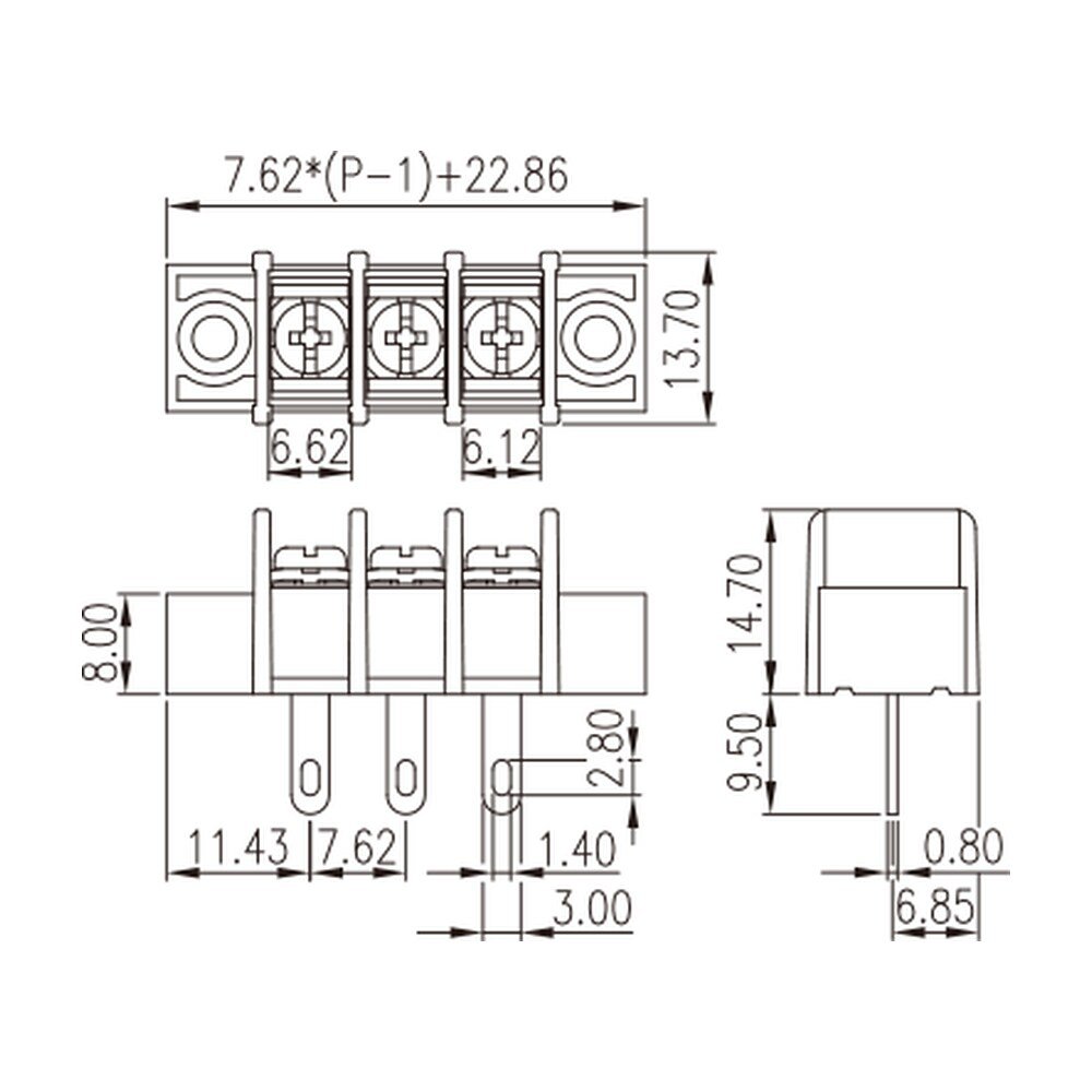 DT-25-A02W-XX — Barrier terminal blocks, Screw connection
