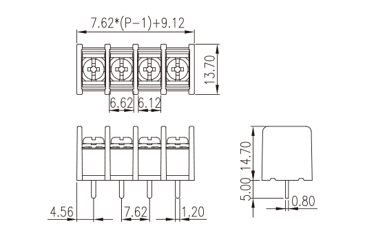 DT-25-B01W-XX — Barrier terminal blocks, Screw connection