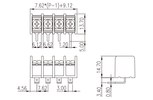 DT-25-B14W-XX — Barrier terminal blocks, Screw connection