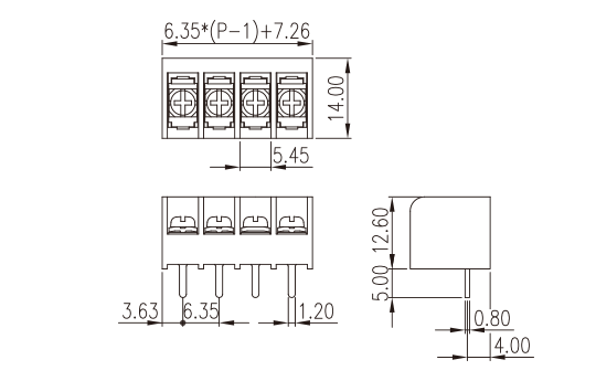 DT-29-B01W-XX — Barrier terminal blocks, Screw connection