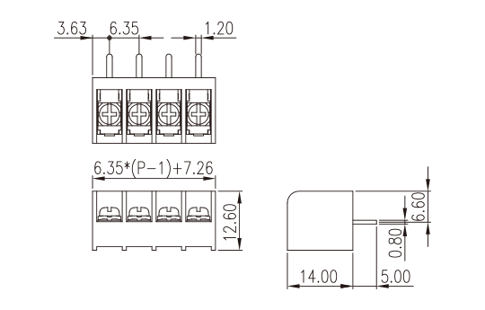 DT-29-B02W-XX — Barrier terminal blocks, Screw connection