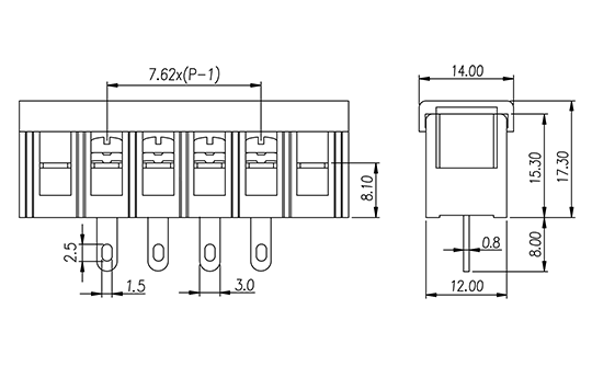 DT-2C-A02W-XX — Barrier terminal blocks , Screw connection