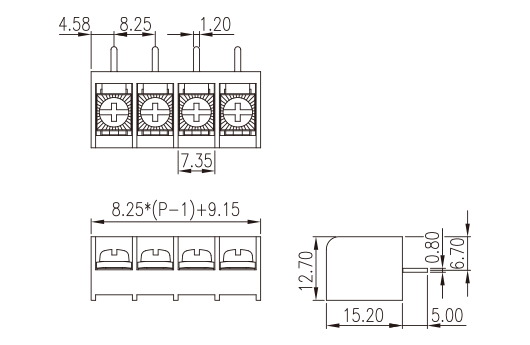 DT-39-B02W-XX — Barrier terminal blocks, Screw connection