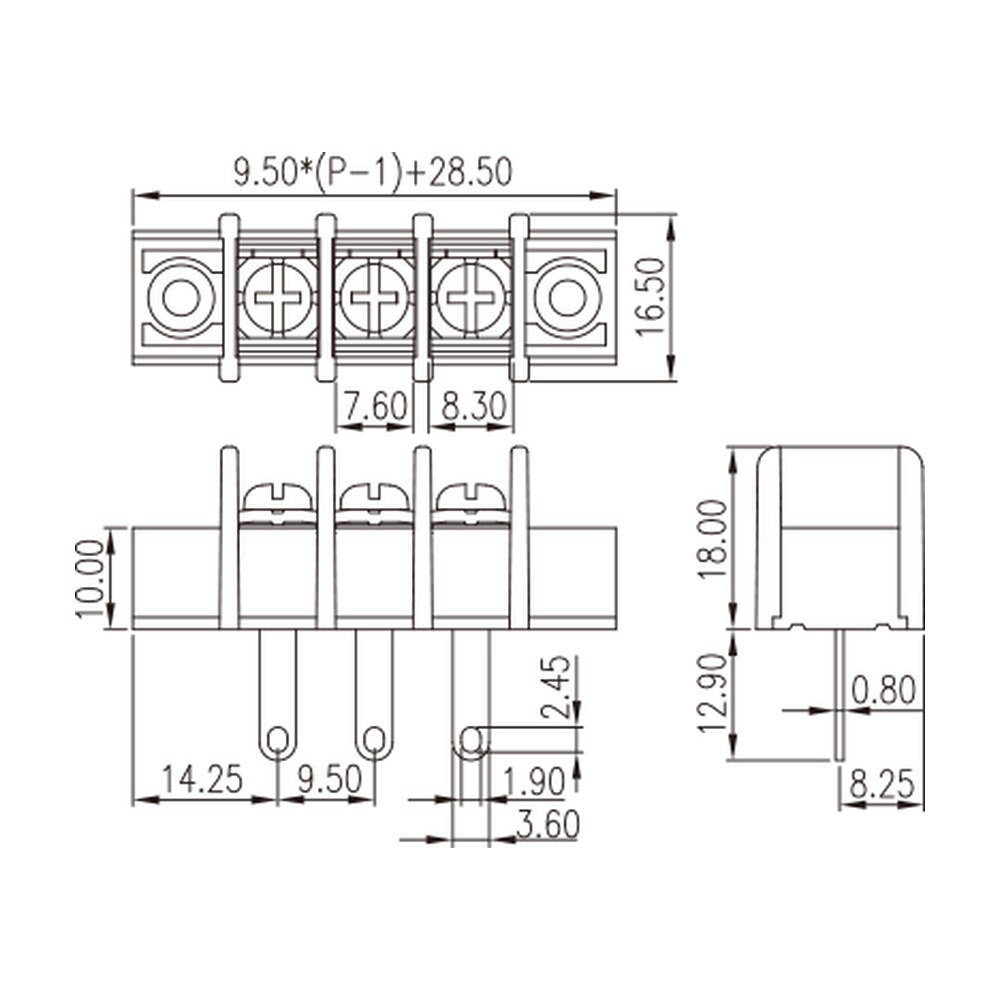 DT-45-A02W-XX — Barrier terminal blocks, Screw connection