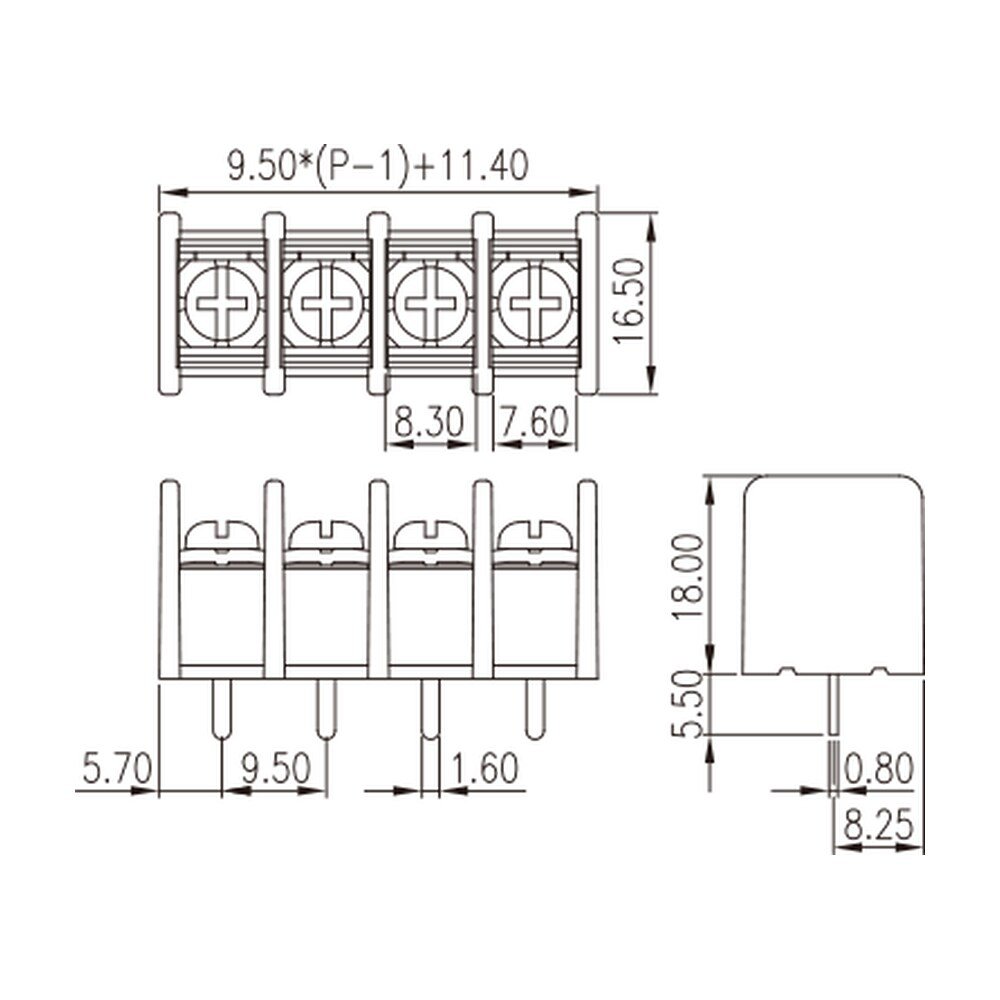 DT-45-B01W-XX — Barrier terminal blocks , Screw connection