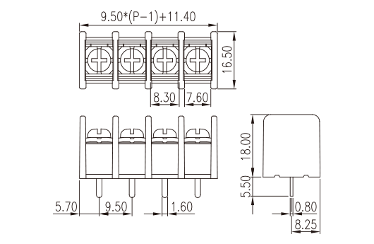 DT-45-B01W-XX — Barrier terminal blocks , Screw connection