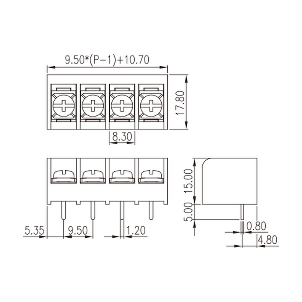 DT-49-B01W-XX — Barrier terminal blocks , Screw connection