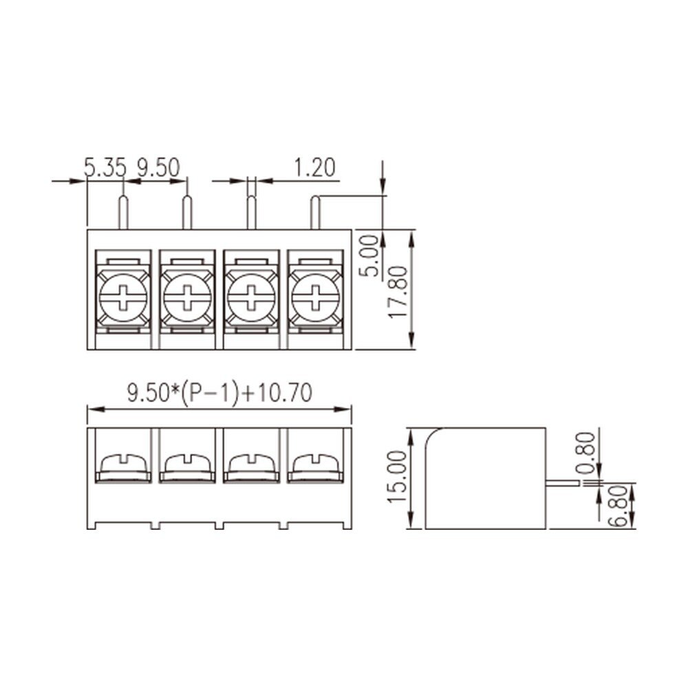 DT-49-B02W-XX — Barrier terminal blocks, Screw connection