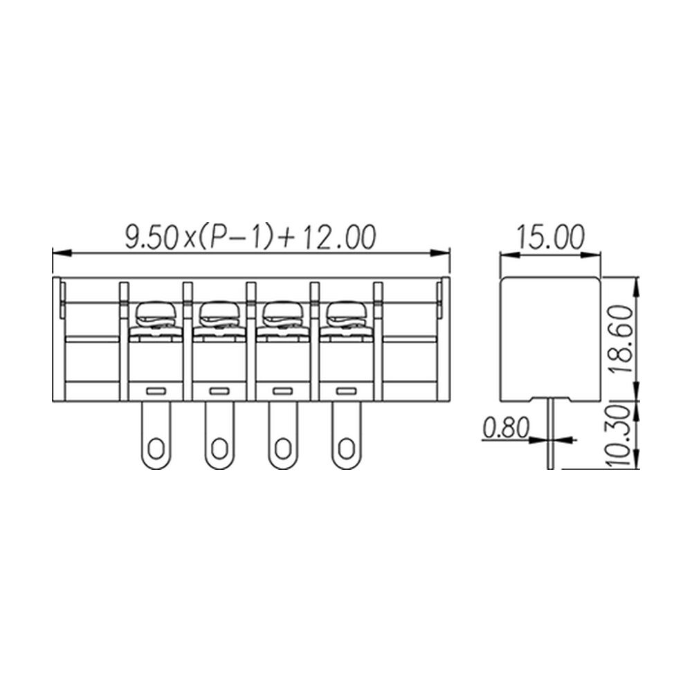 DT-4C-A02W-XX — Barrier terminal blocks , Screw connection